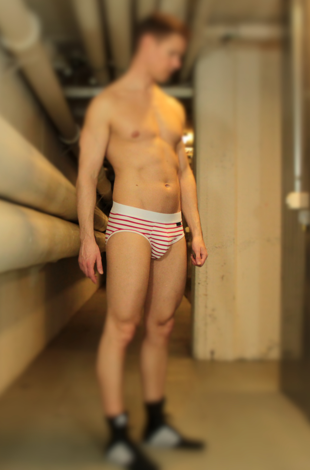 Red white striped briefs